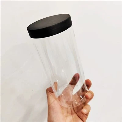 কালো ঢাকনা সহ 32oz প্লাস্টিকের জার